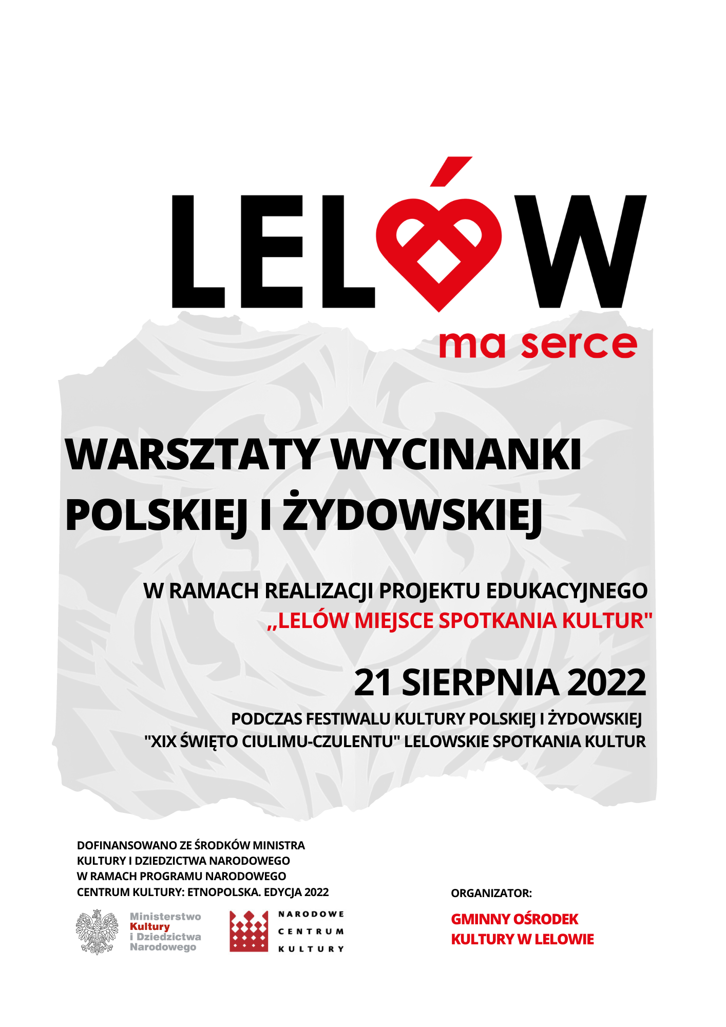 plakat warsztatów wycinanki polskiej i żydowskiej
