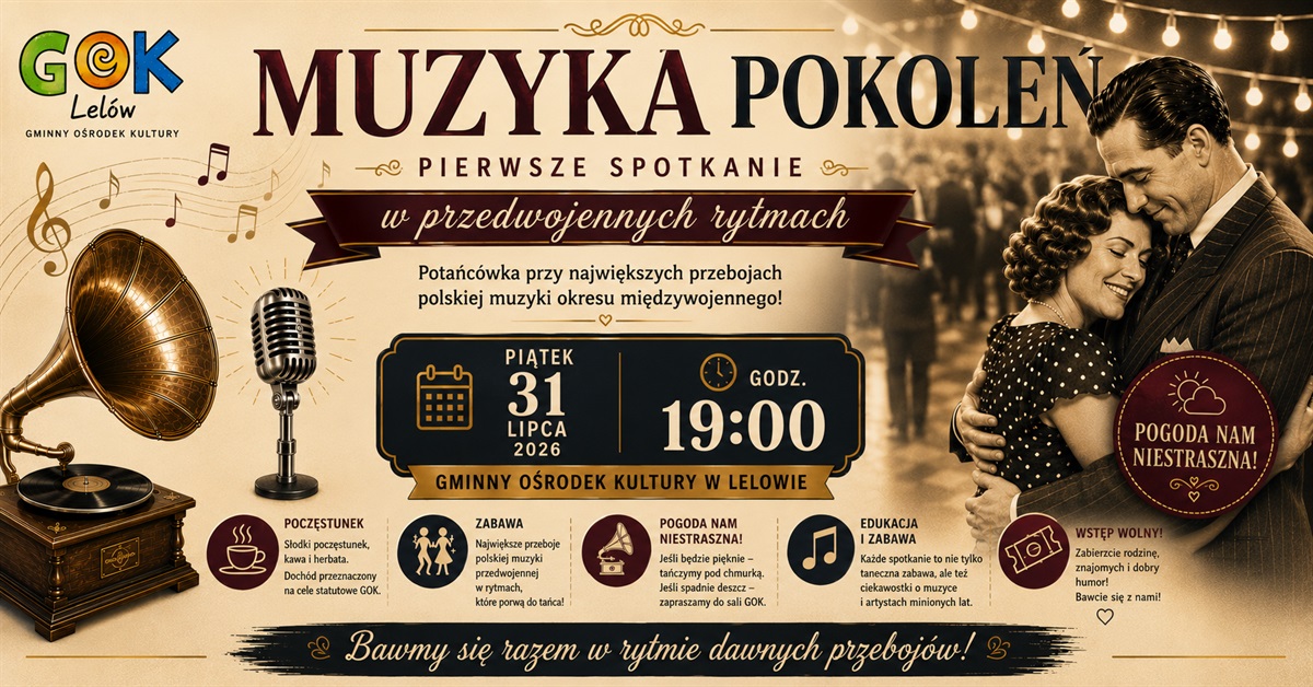 GOK Lelów zaprasza na cykl Muzyka pokoleń